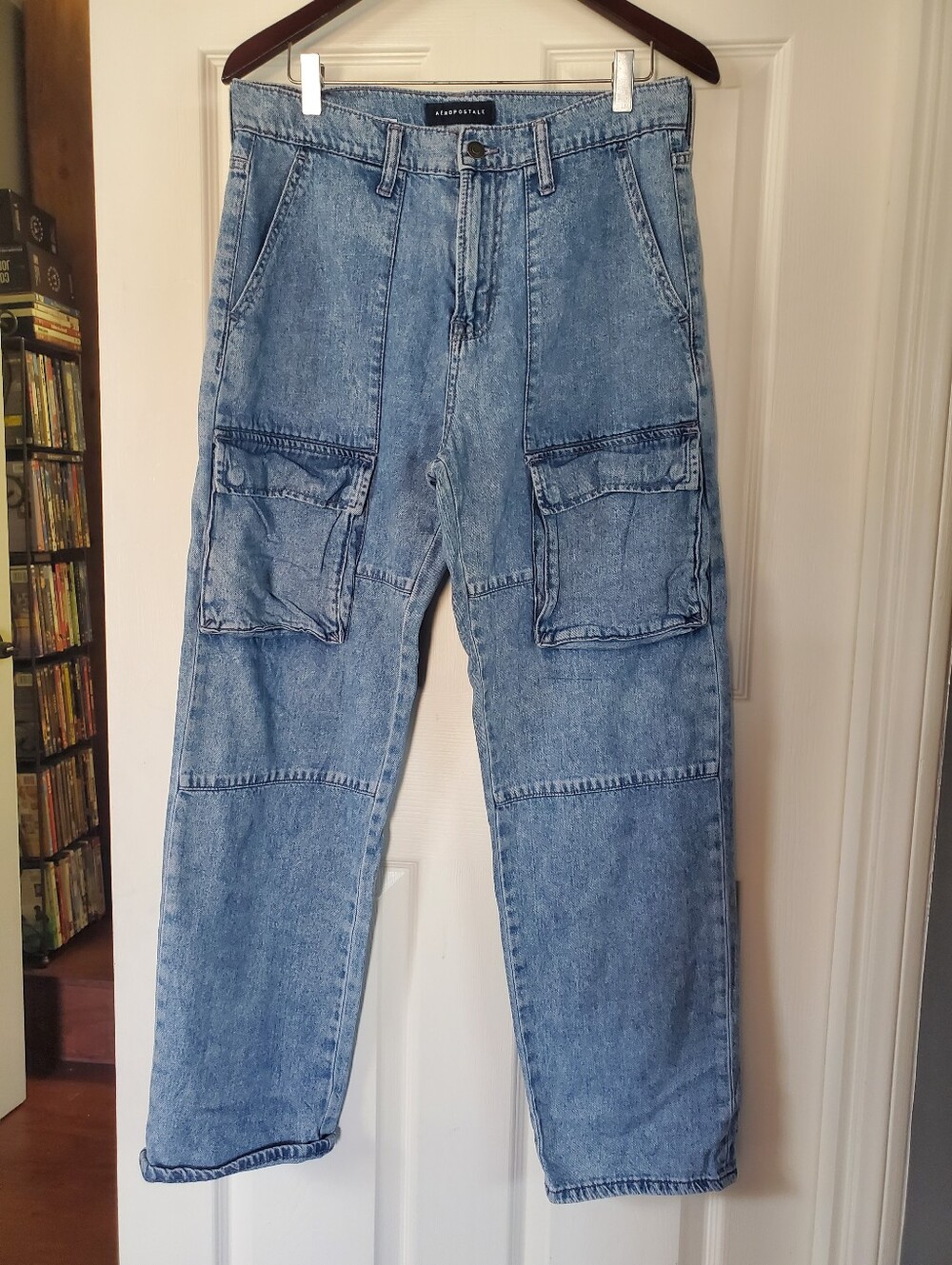 Aeropostale Cargo Baggy Denim Blue Jeans High-rise Preppy Y2K Women's Small